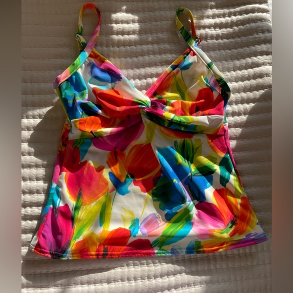 Miraclesuit Watercolor Tankini Swim Top - 8